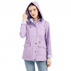 New spring and autumn removable hat trench coat women's cross-border women's clothing large size women's jacket trench coat
